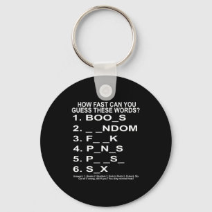 Funny Word Puzzle Dirty Mind Trick Quiz Game Key Ring