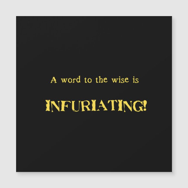 Funny 'Word to the Wise' Humour (Front)