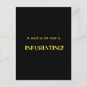 Funny 'Word to the Wise' Humour Holiday Postcard