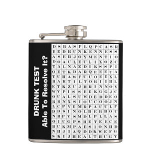 funny wordsearch hip flask