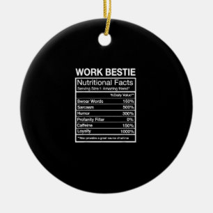 Funny Work Bestie Definition, Hilarious Coworker Ceramic Tree Decoration