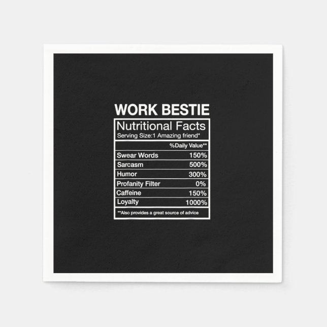 Funny Work Bestie Definition, Hilarious Coworker Napkin (Front)