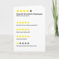 Funny Work Leaving Employee Review Joke