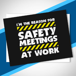 Funny Work Meme - Safety Meetings Funny Co-Worker Postcard
