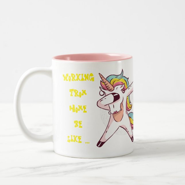 Funny Working From Home Mug Unicorn Madness (Left)