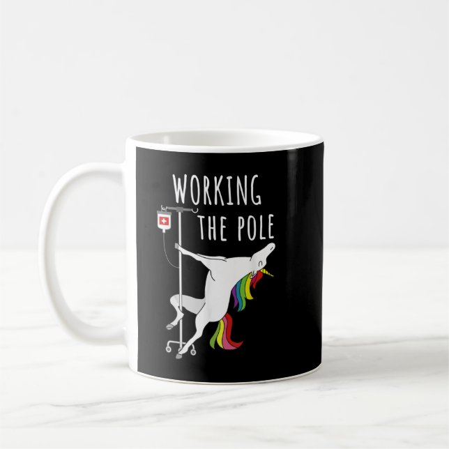 Funny Working The IV pole ER Nurse Emergency Room  Coffee Mug (Left)