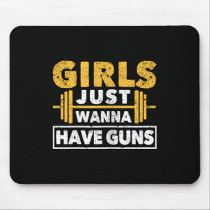 Funny Workout Girl Gym Athlete Girls Just Wanna Ha Mouse Mat