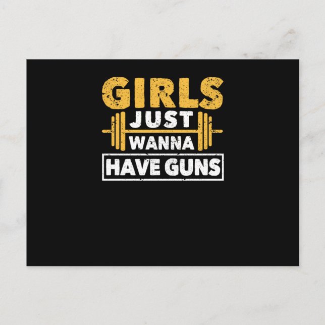 Funny Workout Girl Gym Athlete Girls Just Wanna Postcard (Front)