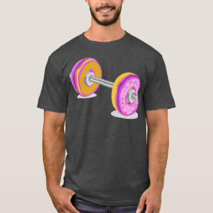 Funny Workout  Glazed Doughnut Barbell Fitness  T-Shirt