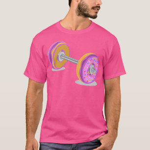 Funny Workout Glazed Doughnut Barbell Fitness T-Shirt