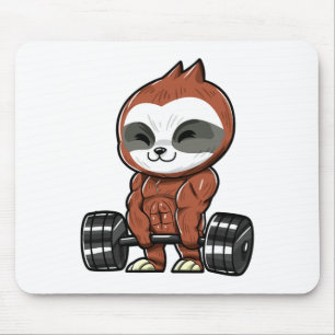 Funny Workout Gym Sloth Fitness Bodybuilding Mouse Mat