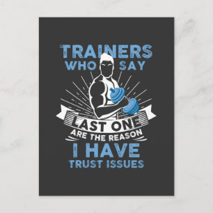 Funny Workout - I Have Trust Issues Postcard