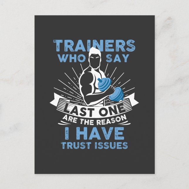 Funny Workout - I Have Trust Issues Postcard (Front)