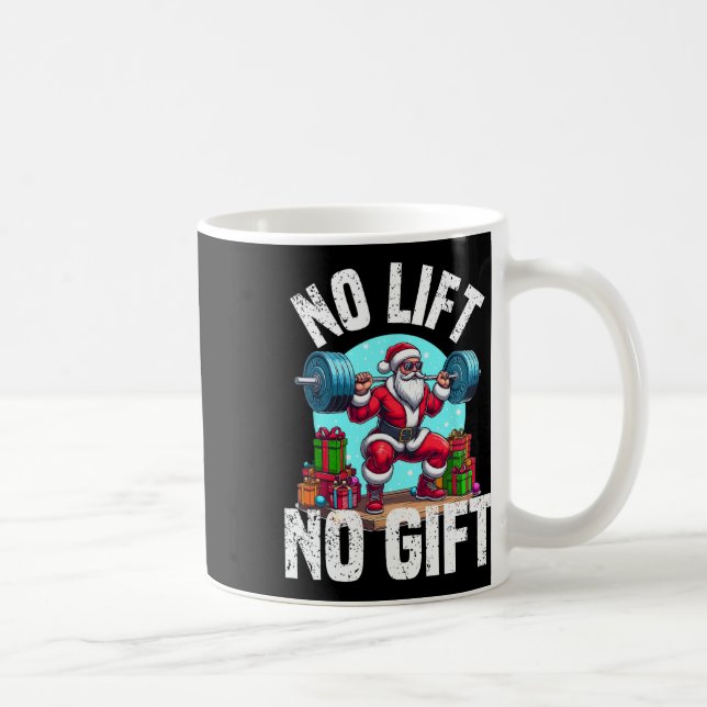 Funny Workout Lifting Christmas Santa Squat Gym Bo Coffee Mug (Right)