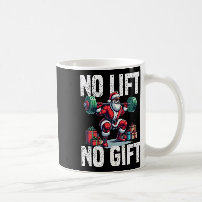 Funny Workout Lifting Christmas Santa Squat Gym Bo Coffee Mug (Right)