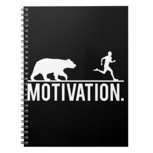 Funny Workout Motivation - Bear Chasing Jogger Notebook