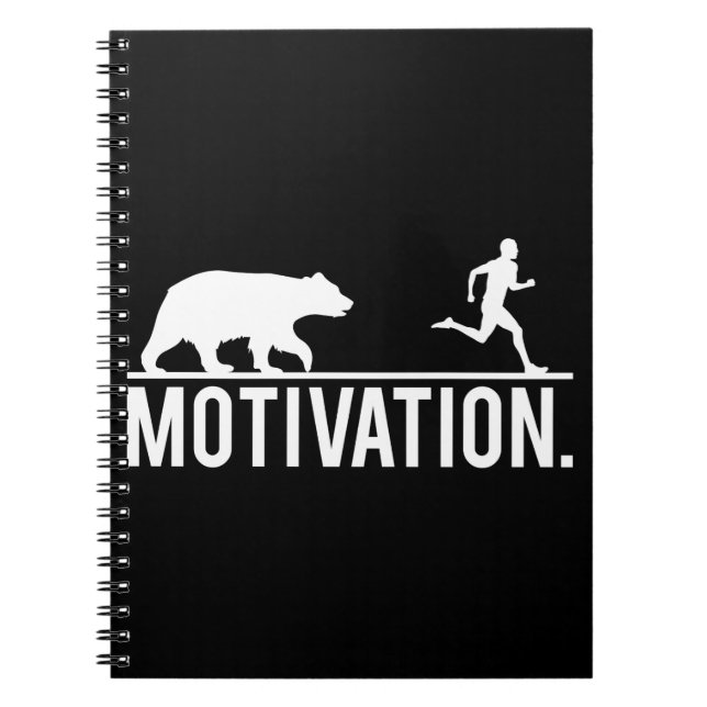 Funny Workout Motivation - Bear Chasing Jogger Notebook (Front)