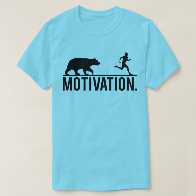 Funny Workout Motivation - Bear Chasing Jogger T-Shirt (Design Front)