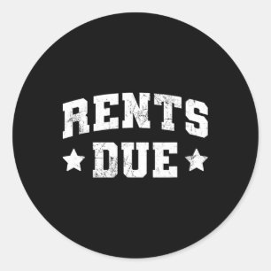 Funny Workout Rents Due Gym Weight Lifting Bodybui Classic Round Sticker