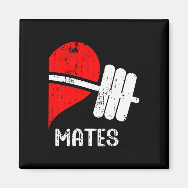 Funny Workout Romantic Couple Matching Gym Mates A Magnet (Front)