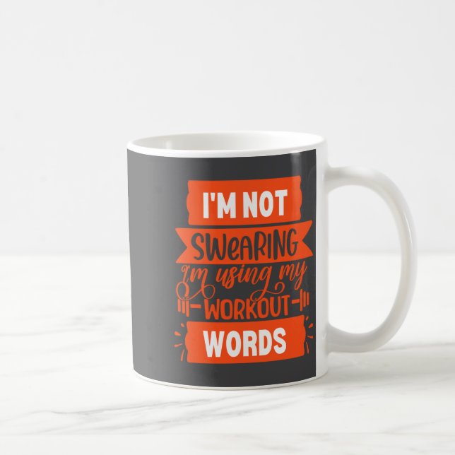 Funny Workout Words Orange Gym  Coffee Mug (Right)