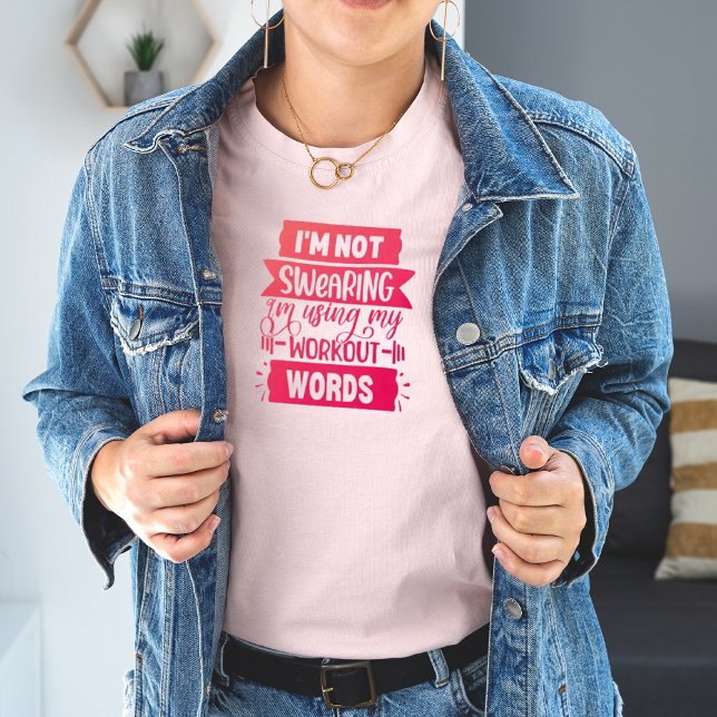 Funny Workout Words Pink Gym T-Shirt (Creator Uploaded)