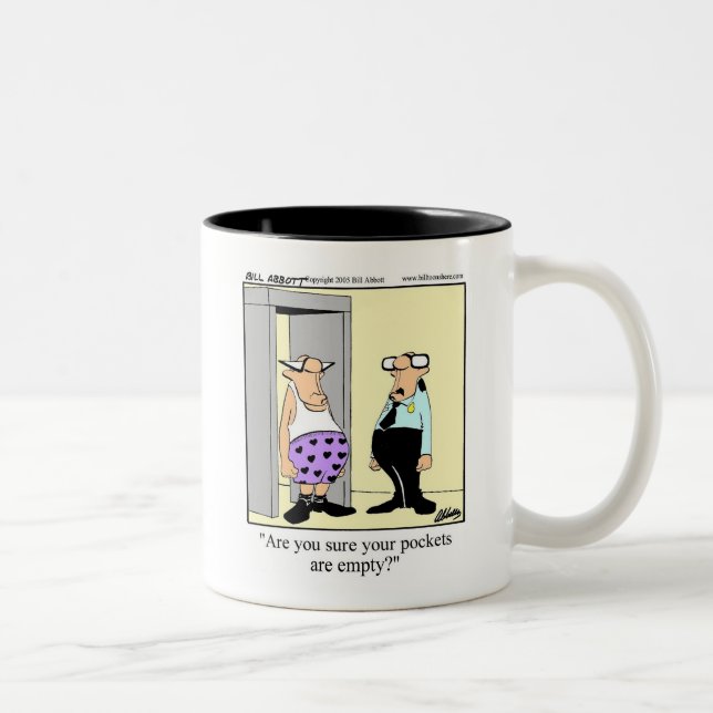 Funny Workplace Airport Security Empty Pockets Mug (Right)