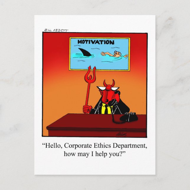 Funny Workplace Humour Postcard (Front)
