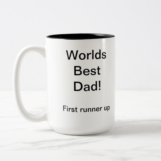 Funny 'World's Best Dad' Mug | 2-Tone Black and Wh (Left)
