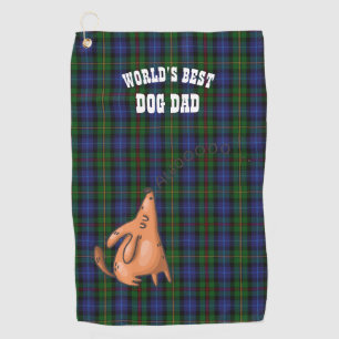 Funny Worlds Best Dog Dad Golf Golfer Customisable Towel