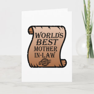 Funny Worlds Best Mother-in-law Certificate Card