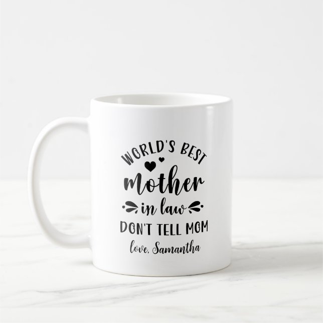 funny world's best mother in law mothers day gift coffee mug (Left)