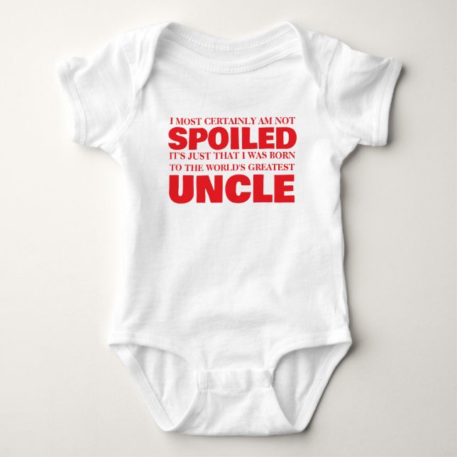 funny world's greatest uncle baby bodysuit (Front)