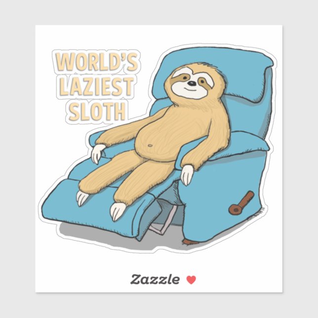 Funny World's Laziest Sloth in Recliner (Sheet)