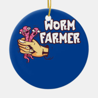 Funny Worm Farmer Hand Catch Worm Composting Ceramic Tree Decoration