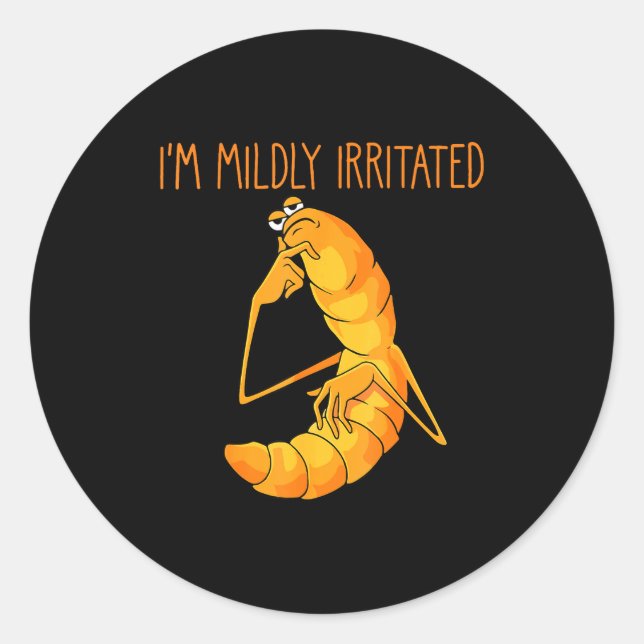 Funny Worm Meme I'm Mildly Irritated Marcus Mens W Classic Round Sticker (Front)