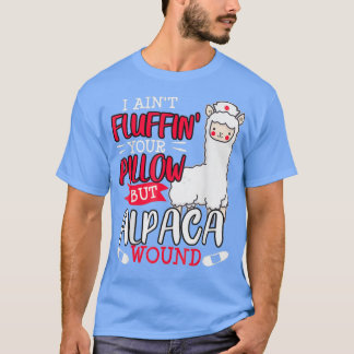 Funny Wound Care Nurse Alpaca Llama Pun Saying Gif T-Shirt