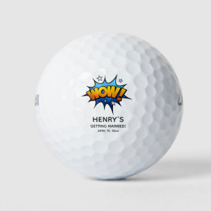 Funny Wow Bachelor Party Wedding Favour Golf Balls