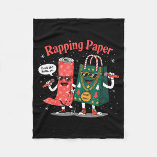 Funny Wrapng Rapng Paper Wrap Music Rap Pj Fleece Blanket