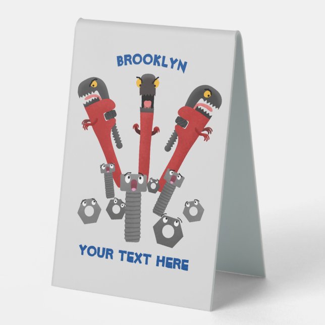 Funny wrench monster tools humour cartoon (Front)
