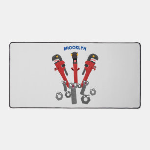 Funny wrench monster tools humour cartoon desk mat