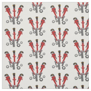Funny wrench monster tools humour cartoon fabric