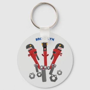 Funny wrench monster tools humour cartoon key ring
