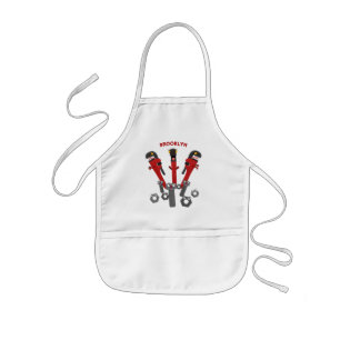 Funny wrench monster tools humour cartoon  kids apron