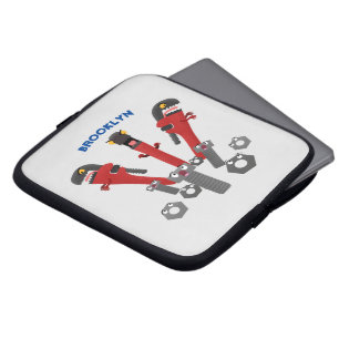 Funny wrench monster tools humour cartoon laptop sleeve