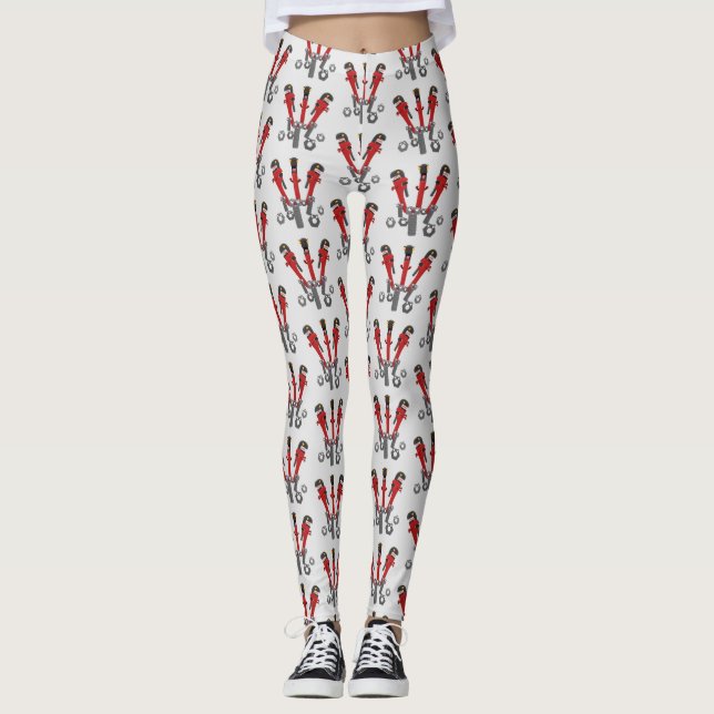 Funny wrench monster tools humour cartoon leggings (Front)