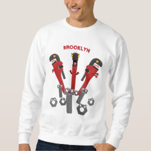 Funny wrench monster tools humour cartoon sweatshirt