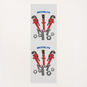 Funny wrench monster tools humour cartoon  yoga mat