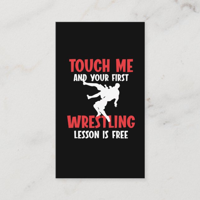 Funny Wrestling Coach Lesson Wrestler Humor Business Card (Front)