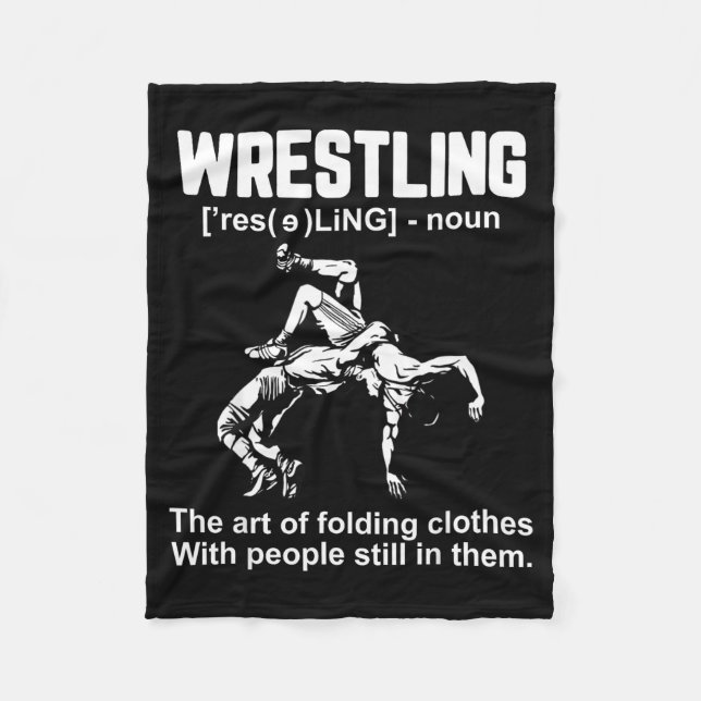 Funny Wrestling Definition The Art Of Folding Clot Fleece Blanket (Front)